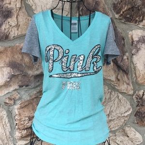 Pink jersey shirt sleeve t-shirt